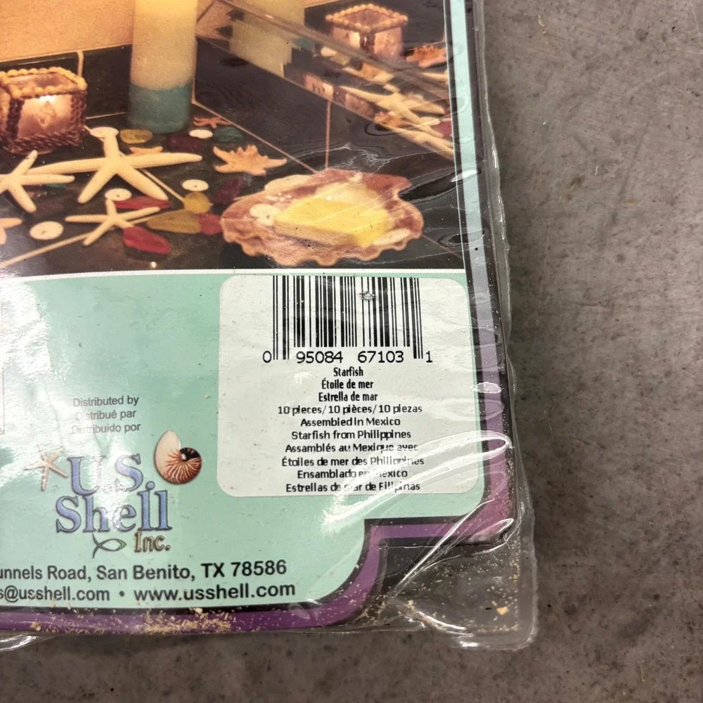 U.S. Shell Inc Natural Starfish 10 Pc Pack Beach Coastal Craft Decor NOS New